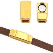 DQ metal magnetic clasp 16x6mm for 3mm Flat cord Gold